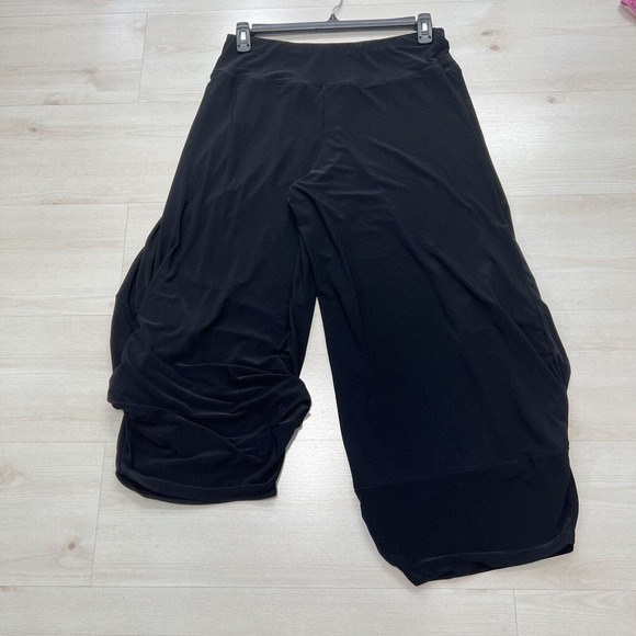 John Mark Pants Medium Black Gaucho Culotes Wide Leg High Waist Comfort Stretch - Picture 11 of 15